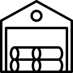 Factory warehouse icon