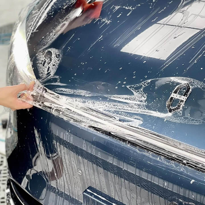 Clear PPF film AITO M9 37 Clear PPF film installed on AITO M9 front hood