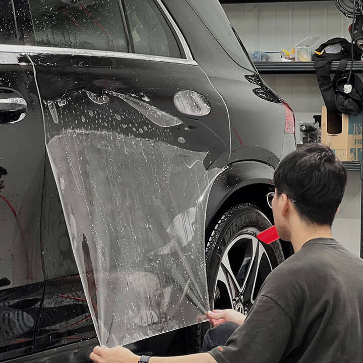Clear PPF installing Benz-2 GLE