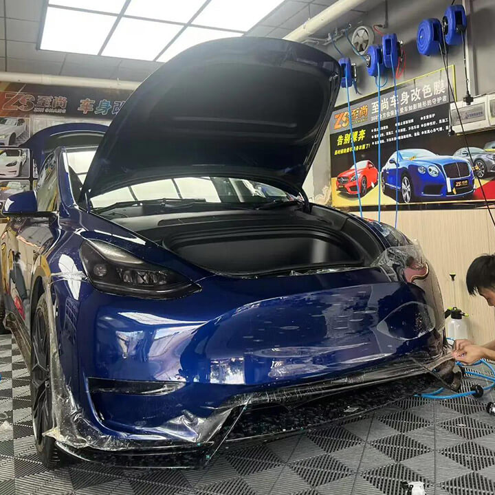Tesla Model Y clear PPF installation Tesla Model Y clear PPF installation