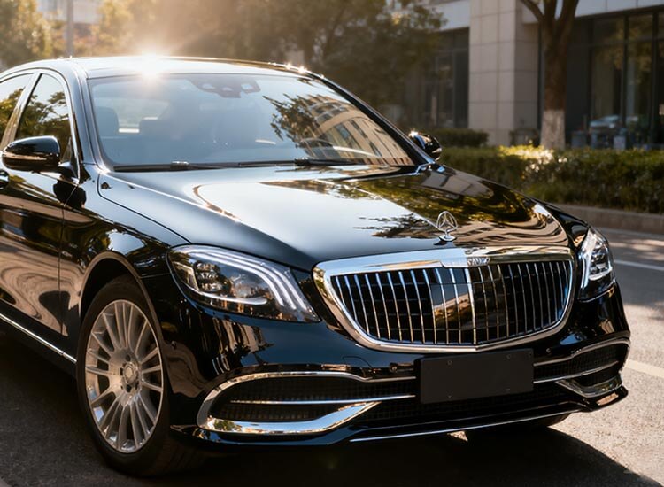 clear PPF on car on black Benz